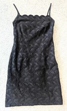 Ann Taylor Loft spaghetti strap black eyelet cotton dress Size 2