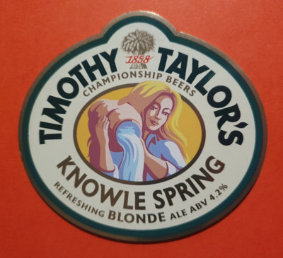 TIMOTHY TAYLOR Brauerei KNOWLE SPRING Real Ale Bier Pumpe Clip Abzeichen UNBENUTZT Yorks