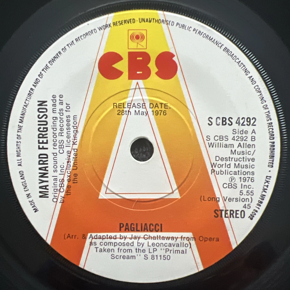 Maynard Ferguson - Pagliacci 7" Vinyl Single PROMO 1976 EX+ JAZZ FUNK VIDEO CLIP - Image 4 of 4