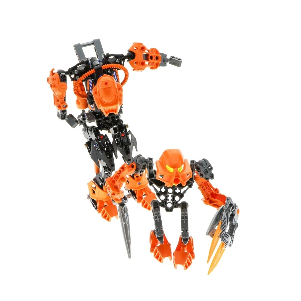 1x LEGO Bionicle Figures Set Photok 8946 Rotor 7162 Orange Grey Incomplete