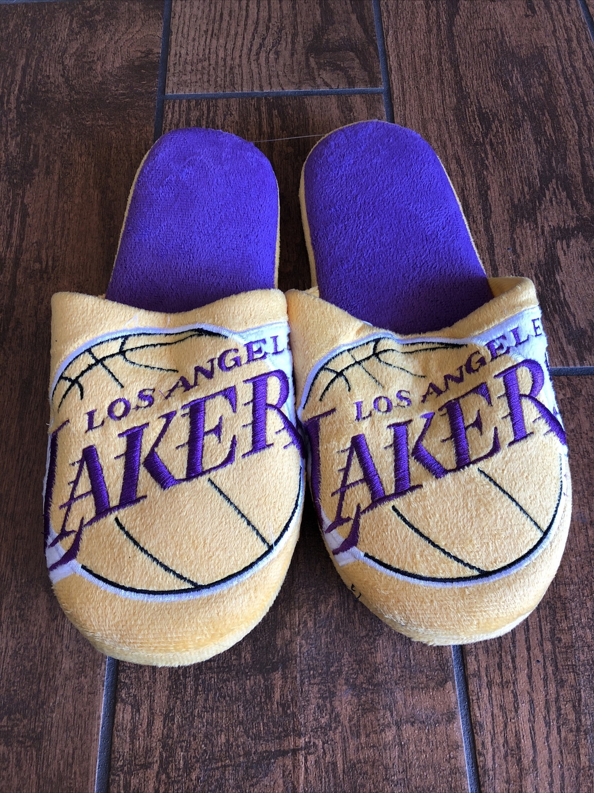 PANTOFOLA D’ORO Los Angeles Lakers Plush slippers mens size Large (11 12) NBA License NIB