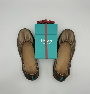 Tieks by Gavrieli Women's US Metallic Bronze Leather Ballet Flats