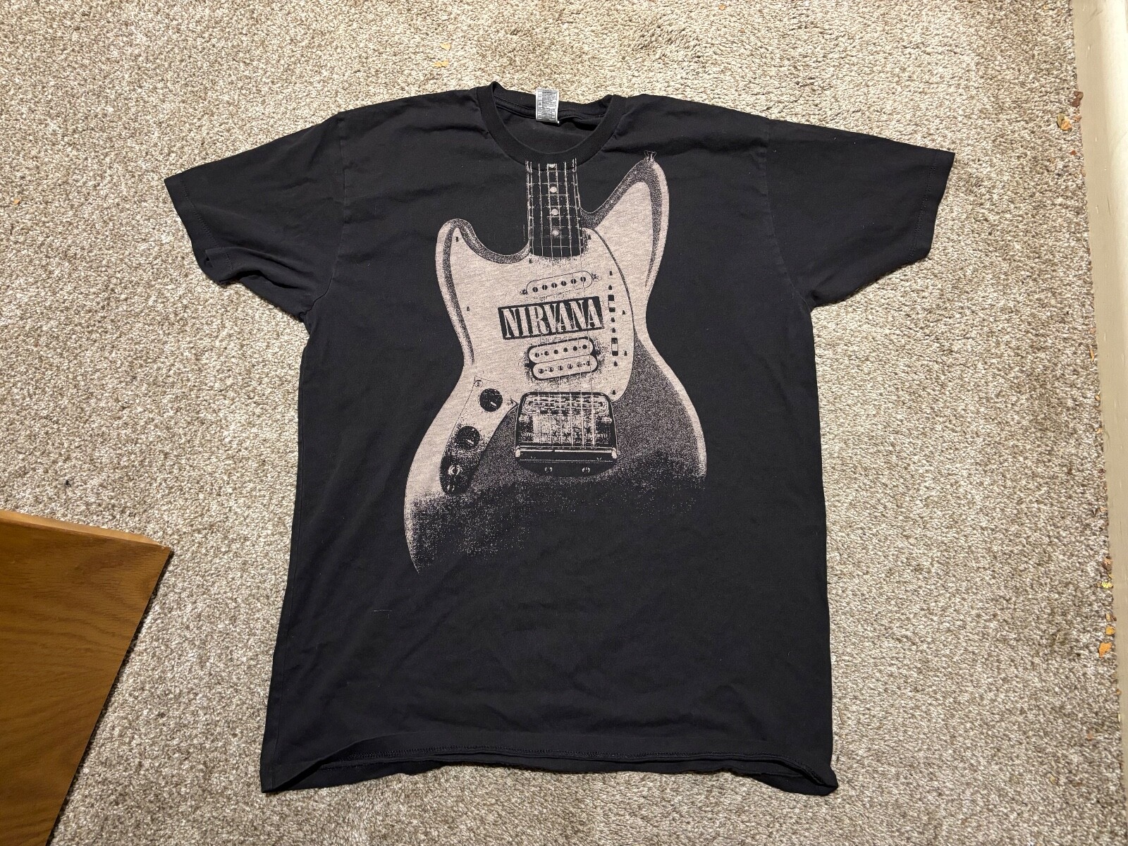 Nirvana Kurt Cobain Fender Jagstang Guitar Shirt Large Grunge