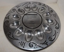 LENOX 783938 Spyro Deviled Egg Server Metalware Places For 12 Eggs Platter Plate