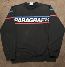 Paragraph Men  s Medium Black Red Blue Stripe Spell Out Sweater Crewneck