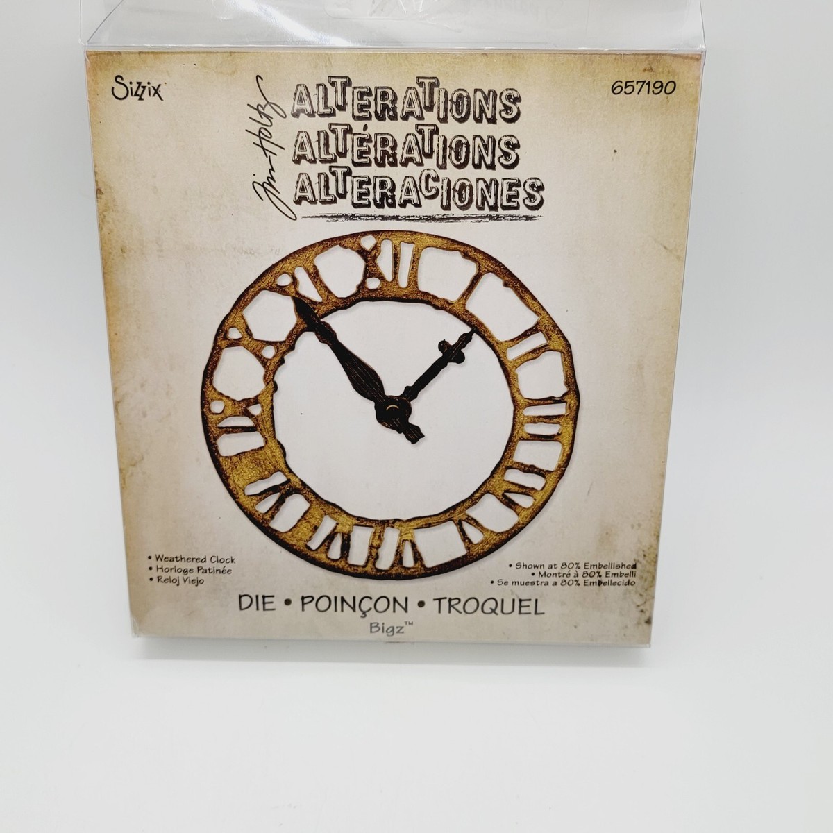 Sizzix Tim Holtz Alterations Bigz Weathered Clock 657190 | eBay