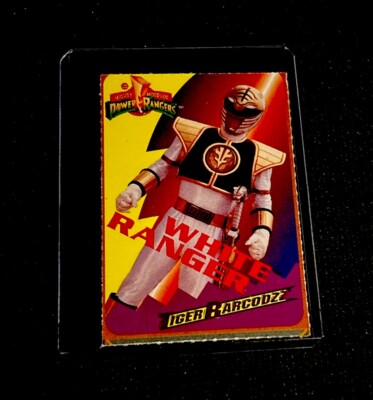 rare power rangers cards MIGHTY MORPHIN POWER RANGERS ROOKIE SUPER RARE 1993 WHITE RANGER SI FOR  KIDS NM+