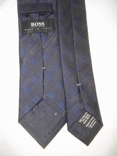 / New Hugo Boss Black & Blue Skinny Modern Silk Tie L60" x W2. 1/4" - Picture 6 of 6