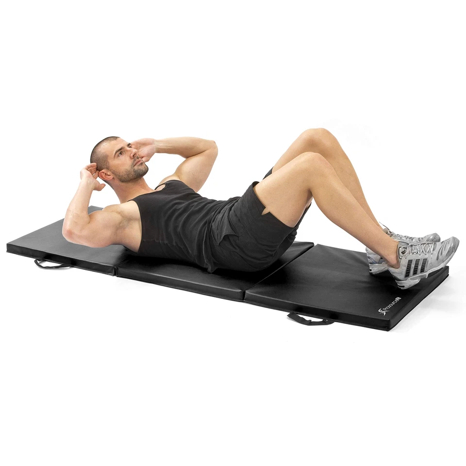 ProsourceFit Tri-Fold Folding Thick Exercise Mat 6’x2’ with Carrying - Image 4 of 4