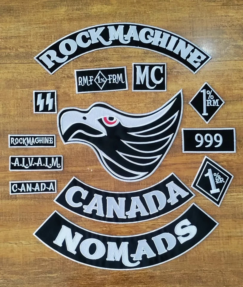 Original Rock Machine Motorcycle Embroidery Biker Badge Large Size Patch For Ful - Image 2 of 2