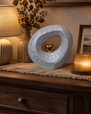 White Cremation Urn for Human Ashes Adult Gold Heart Memorial Decor 10 Inch