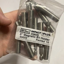 Ivy Classic Impact Plus 3” Magnetic Bit Holder 45050 (10 Pack) Stainless 