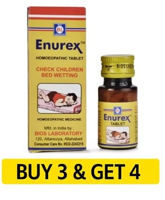 Homeopathic Enurex Bed Wetting 25gm Tablets  (BUY 3 & GET  4)