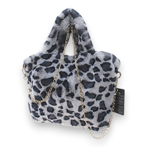 Product maibito Tote Bag Hand Shoulder 2WAY hain Leopard Gray Fur Ladies