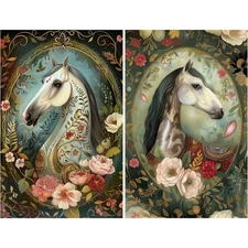 Horse Portraits #5 | A4 Mulberry Rice Paper | Paper for Decoupage