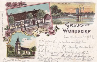 Saluti da Wünsdorf 1901 con locanda F. Becker OT Zossen Teltow Fläming