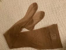 Vintage Never Worn Nylon Stockings Full Seamed Large Size Beige Cuban Heel