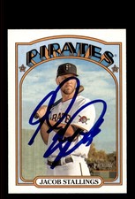 Signed Baseball Card Auto Jacob Stallings 2021 Topps Heritage #352 Pirates