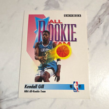 SkyBox 1991-92 Kendall Gill #321 Charlotte Hornets All-Rookie Team Card. rookie card picture