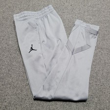 Air Jordan Pants Boys Large 12-13 Yrs Gray Dri Fit Track Sweats Jumpman Youth
