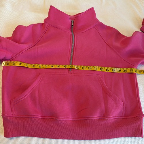 AUTOMET Womens Sweatshirt Half Zip Cropped Pullover Fleece Quarter XS Pink NWT - Afbeelding 13 van 17