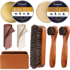 Shoe Polish Kit, 3.5Oz Saddle Soap for Leather Cleaning,3.5Oz Mink Oil for Boots