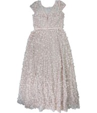 XSCAPE Womens Flower Embellished Gown Fit & Flare Dress, Pink, 10
