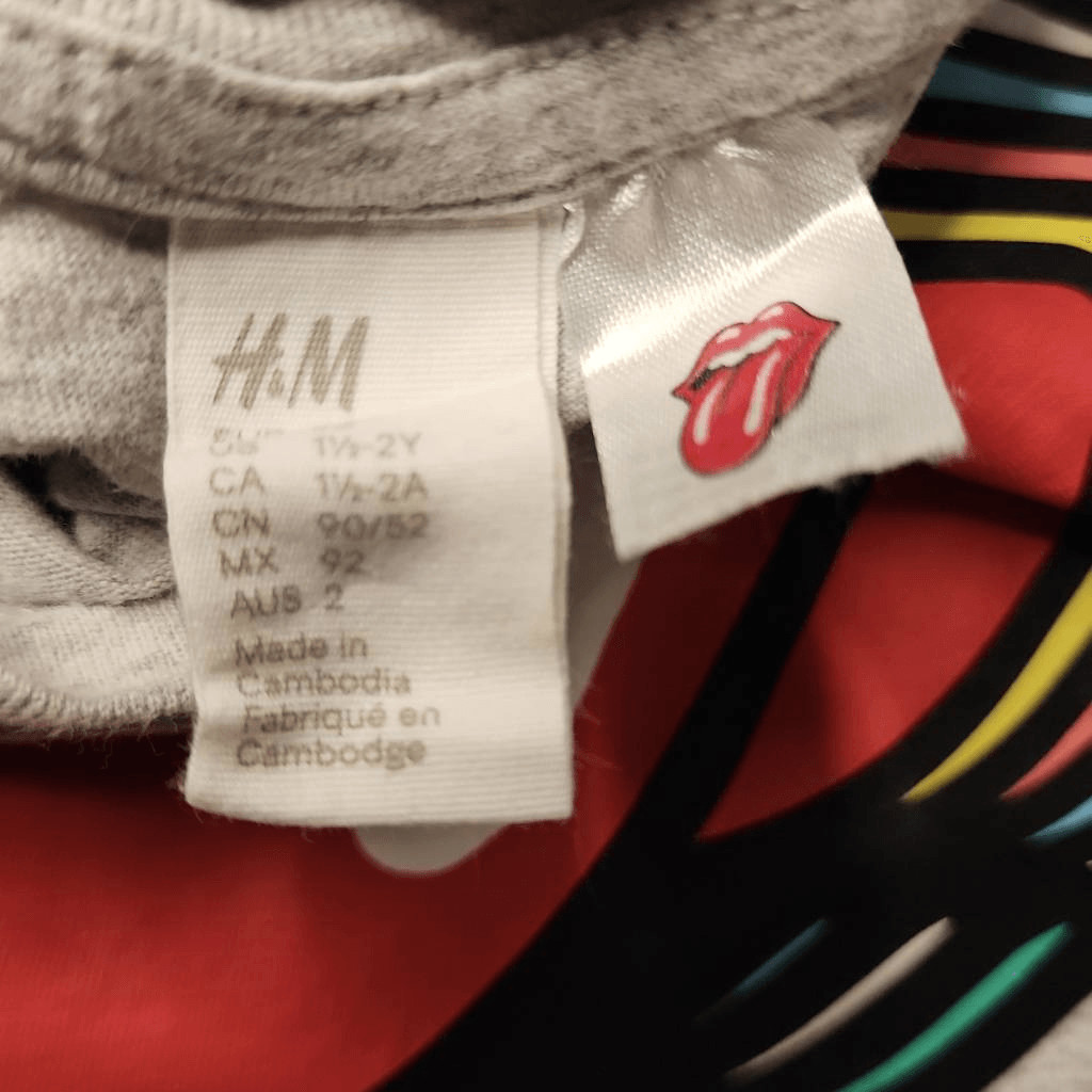 H&M The Rolling Stones Light Gray Tshirt with Graphics Toddler Size 1 1/2- 2 Yea thumbnail 4
