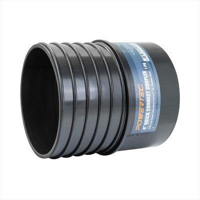 POWERTEC 70285 4'' Quick Connect Splice for DWV PVC Pipe with ID, Black 