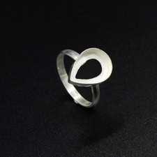 925 Sterling Silver Pear Bezel Ring Setting 9x11mm Cabochon DIY Jewelry Making