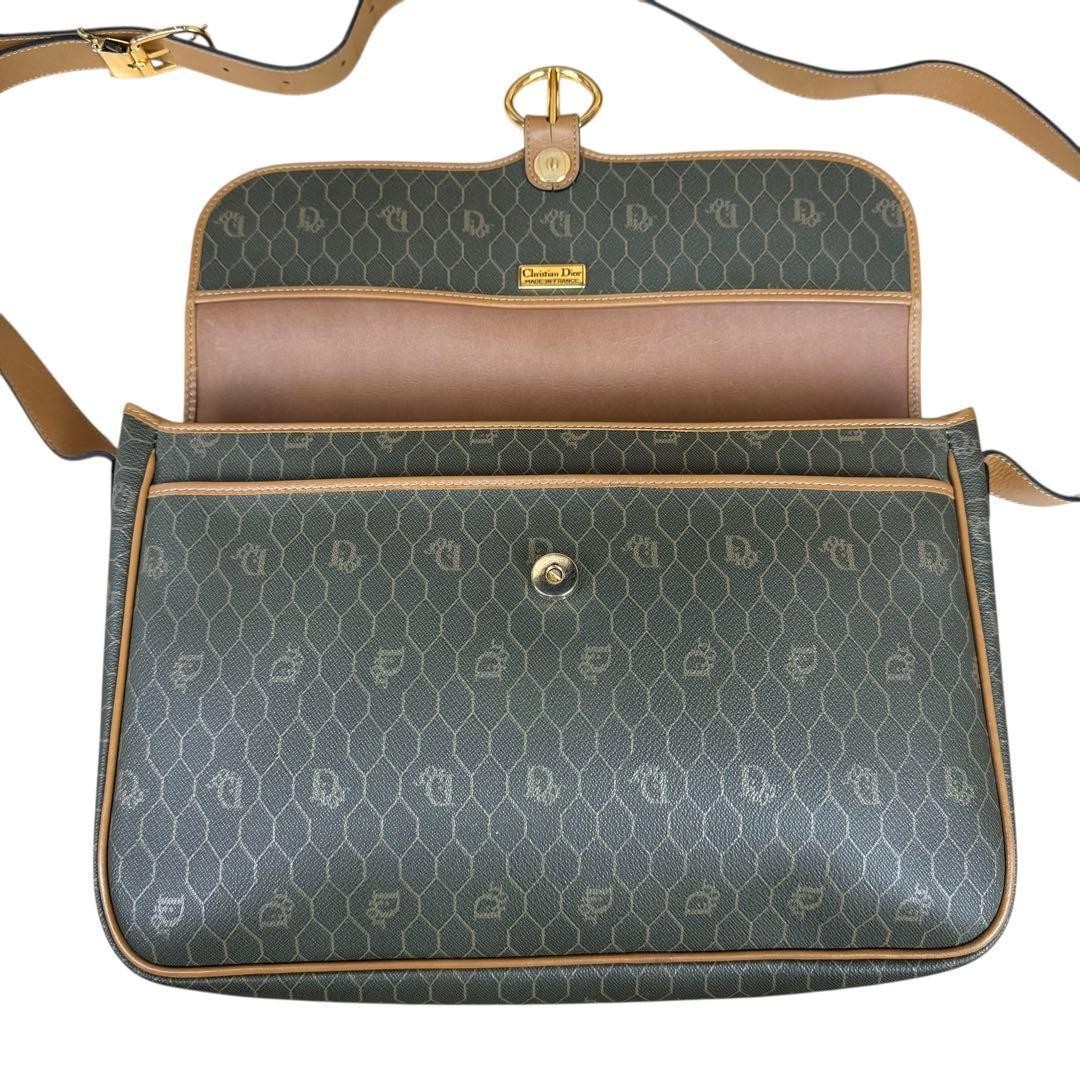 Christian Dior Shoulder Bag Honeycomb Khaki PVC Leather  Authentic thumbnail 10