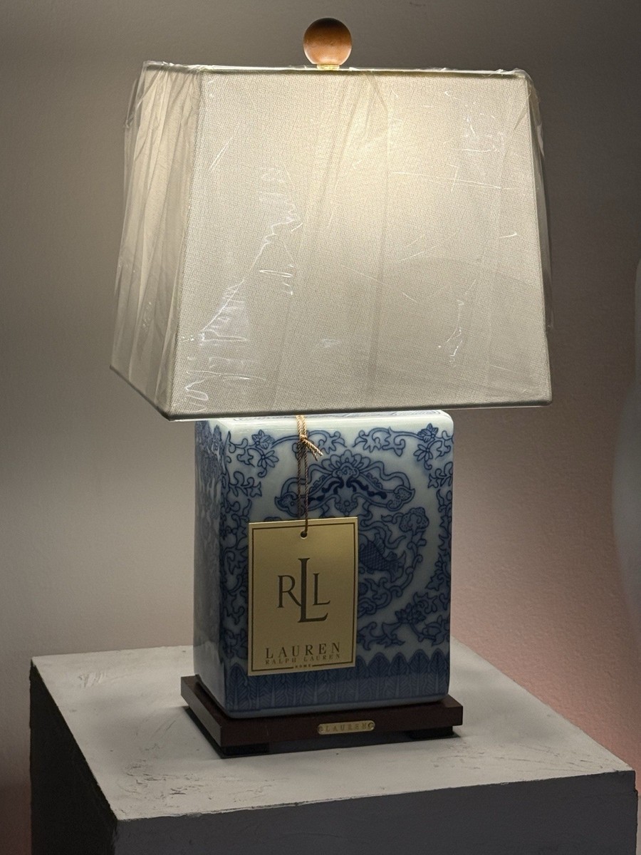 Ralph Lauren Blue & White Porcelain Table Lamp 17” – Classic