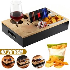 Couchbar Snackbar Sofatablett Snackbox aus Bambus inkl. mit 2 Snackschalen