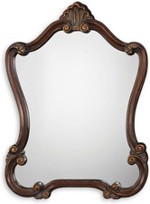 Avenel Bronze Bathroom Vanity Mirror with Classic Ornate Frame, 26" x 35