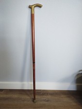 Designer Brass Victorian Handle Wooden Vintage Walking Stick Cane Antique