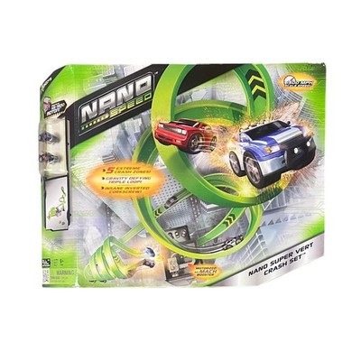 Nano Speed Nano Super Vert Crash Set Motorized Track 2 Cars Spin Master New