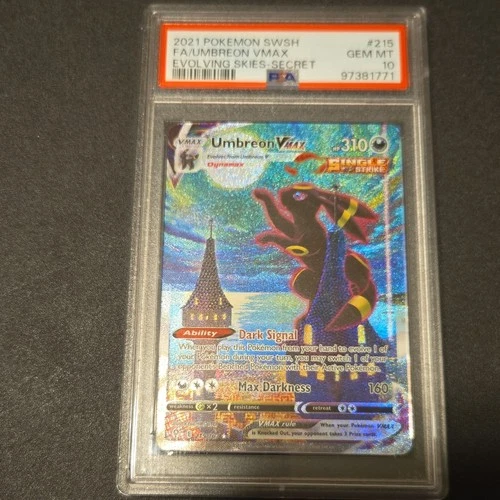 New ListingPokemon Umbreon VMAX 215/203 Evolving Skies Alt Art Secret Holo PSA 10