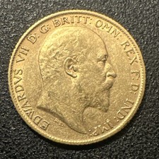 1906 Half Sovereign Gold Coin - King Edward VII - 22ct Gold - 4g