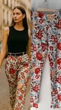 Moschino Jeans Vintage 90's Floral Flowers Print Pants Jeans Trousers Size 38