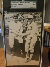 1974 TCMA 1920's League Leaders Baseball Card Babe Ruth Rogers Hornsby