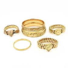 Vintage Gold-Filled Expansion Sweetheart Bracelets Bangles Lot of 7 #M1378-3