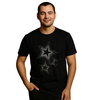 Theater Star Graphic T Shirt Size 2XL Black Cotton Short Sleeve Top Unisex