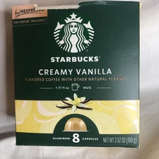 Starbucks Creamy Vanilla Flavored Coffee Nespresso Vertuo 8 Capsules 3.52 oz