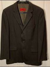 Hugo Boss 100 Virgin Wool 3 Button Pinstripe Business Sport Coat Blazer Jacket