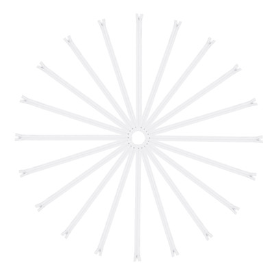 20Pcs 20 Inch #3 Nylon Coil Zippers for Sewing, Supplies Zippers Bulk, White