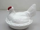 Fostoria Hen on Nest Milk Glass Covered Dish Vintage