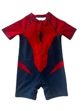 Spider-Man On Piece Rashguard Swimsuit Size 2T Boys Marvel Spiderman