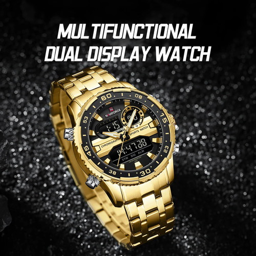 Marca de Moda Reloj Negro Moda Relojes de Pulsera Deportivos Impermeable Acero Inoxidable - Imagen 5 de 19