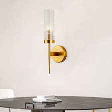 Modern Wall Light Indoor Wall Sconce Lamp Glass Lampshade Bedroom Hallway Gold