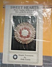 VTG. 1985 SWEET HEARTS-Heart Appliqued Hoop Project Quilting Pattern-Judy Curtis